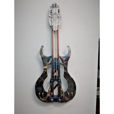 Polished Aluminum Guitar Steampunk Sculpture   273296584858